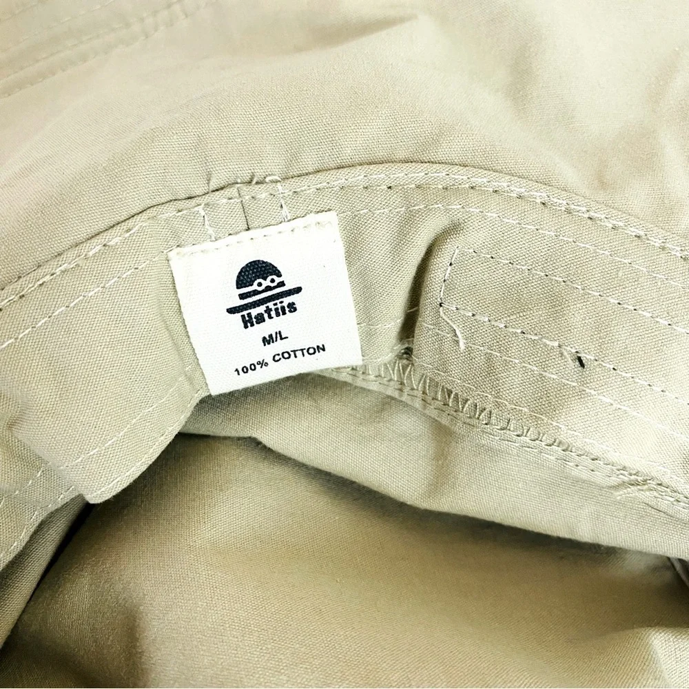 Hatiis Tan Wide Brim Sun Protection Breathable Cotton Hat Size M/L